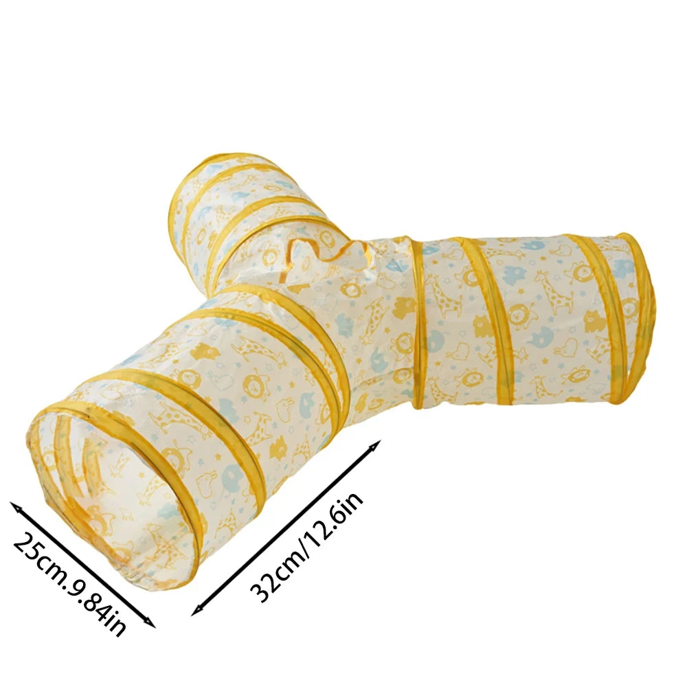 Collapsible Rainbow Cat Tunnel Toy