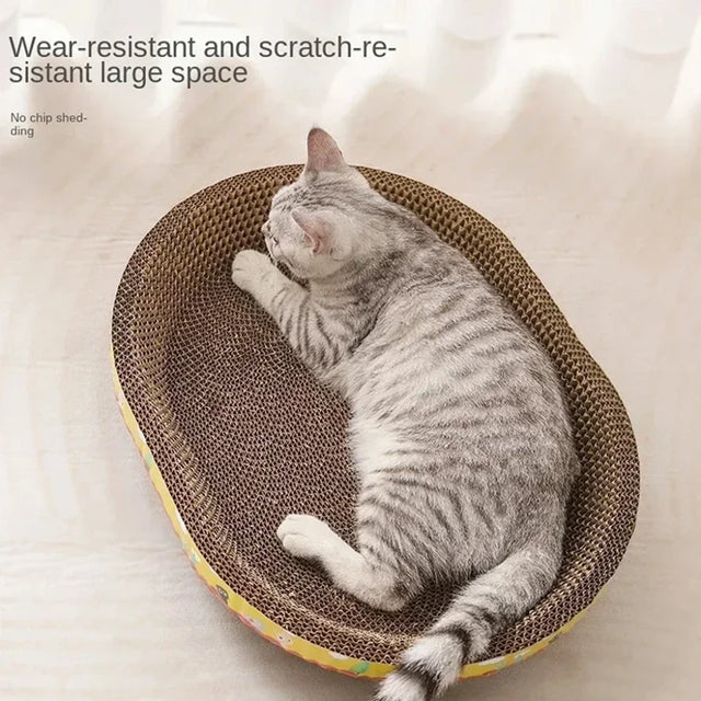 Oval Corrugated Cat Scratching Bed