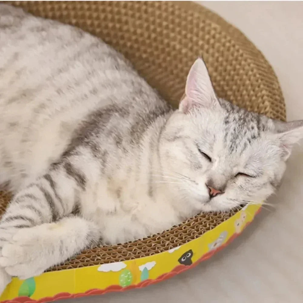 Oval Corrugated Cat Scratching Bed