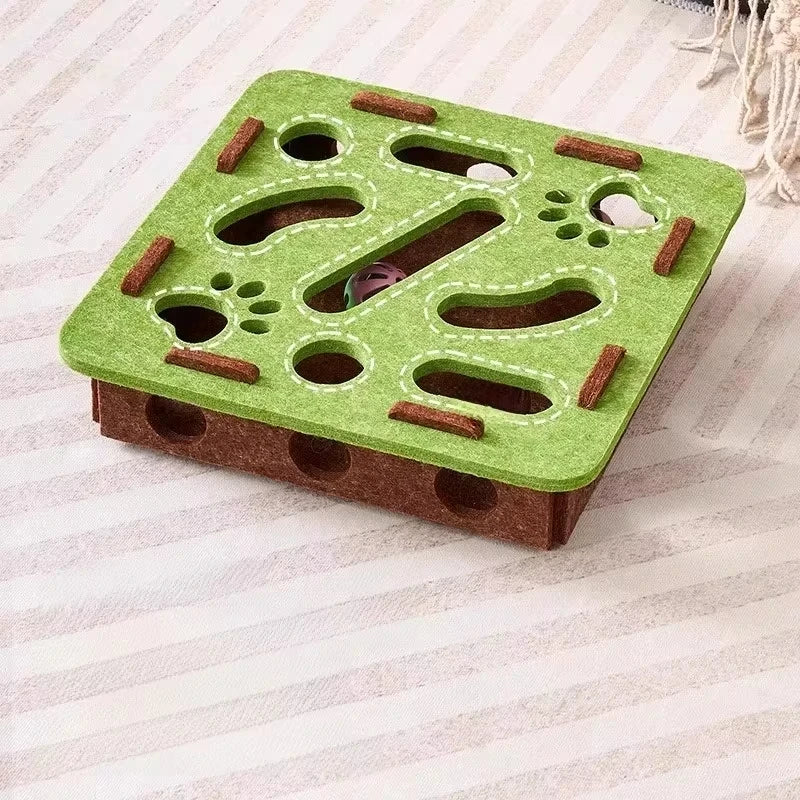 Suede Cat Puzzle Toy Box