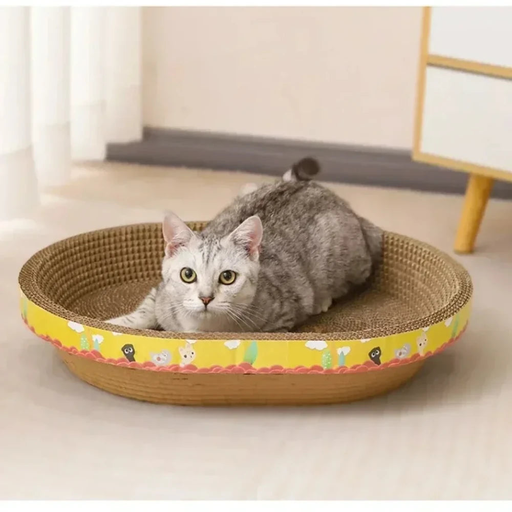 Oval Corrugated Cat Scratching Bed