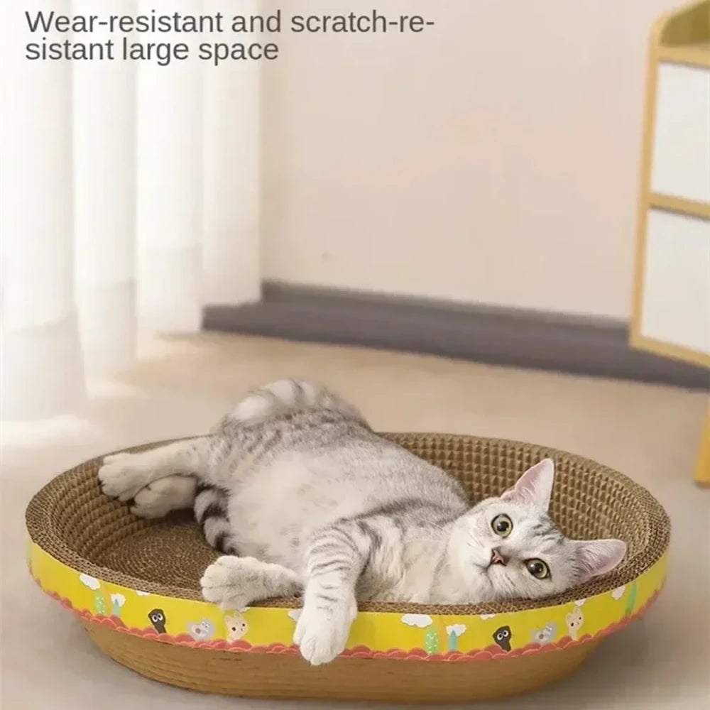Oval Corrugated Cat Scratching Bed